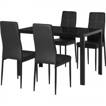 Tavolo e sedie imbottite per sala da pranzo