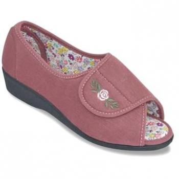 Jo & Joe Ladies TouchFast Molly Wide Fit Open‑Toe Slippers
