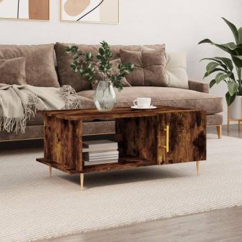 Table d'appoint moderne 90x50 cm avec compartiments, pieds élégants, finition bois clair