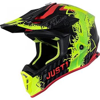 Just1 J38 Mask Casco Motocross Fluo Amarillo y Rojo