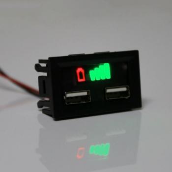 12V Lead Acid Battery Capacity Indicator with USB Port for Electric Scooter and Car L69A