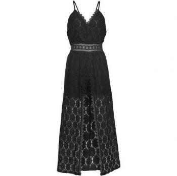 Vivance Knöchellanges Spitzenkleid, Schwarz, Gr. 38