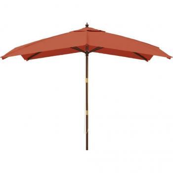 Parasol de jardín con estructura de madera 300 x 300 cm naranja