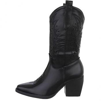 Ital-Design Cowboyboots Damen Schwarz
