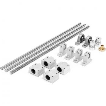 T8 Dual Lead Screw Guide Rail Shaft Set with Coupling Bearings for CNC