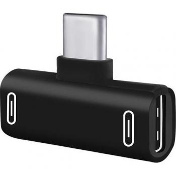 Dual Type C Audio and Charging Adapter