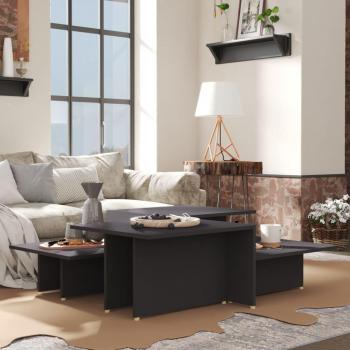 Set de Tables Basses Grises 111,5x50x33 cm en Bois d'Ingénierie