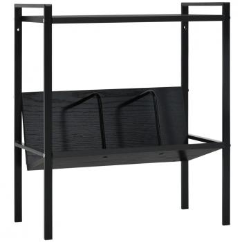Scaffale Libri 2 Ripiani Nero 52x28x59 cm Legno Multistrato