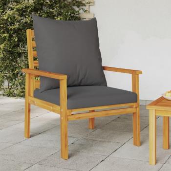 Lot de deux chaises patio en bois d'acacia, coussin inclus