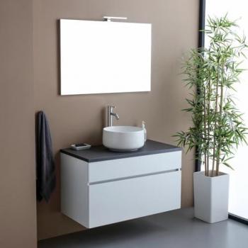 Valentina Mobile Bagno 90cm Bianco Kiamami Top Antracite