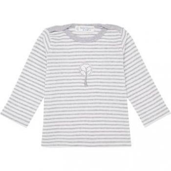 Sense Organics Camicia rigata a maniche lunghe grigia