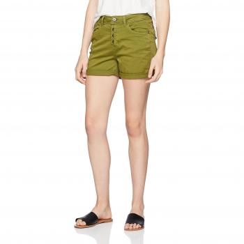 TOM TAILOR Damen Denim Cajsa Woven Shorts, Farbe: Grün, Größe 36