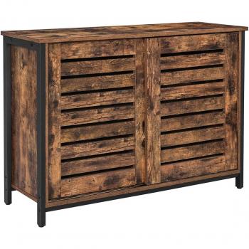 Rustic Brown Sliding Doors Kitchen Cabinet