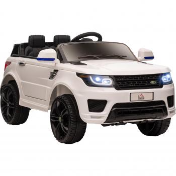 Homcom auto giocattolo 3-6 anni con telecomando e clacson bianco