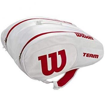 Padel‑Bag Wilson: 2 Hauptfächer, Weiß/Rot – WRZ608000
