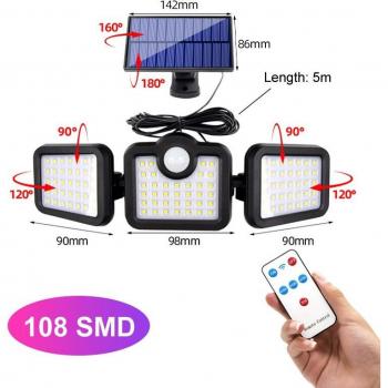 LED Solar Exteriores 270° Sensor de Movimiento