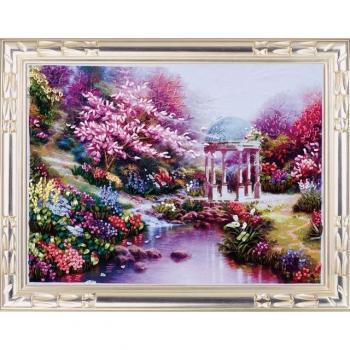 DIY Satin Cross Stitch Garden Decor