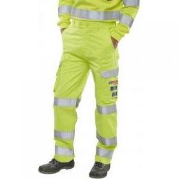 B-Click Arc Hi-vis Yellow Trousers 48