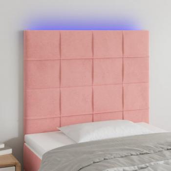 VidaXL Kopfteil Samt mit LED Beleuchtung Rosa 100x5x118/128 cm