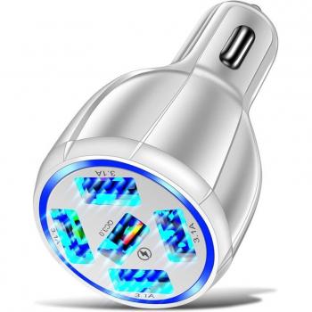 Auto Ladegerät mit 5 USB-Ports, 60W, 15A für iPhone 12, 11, Xiaomi, Huawei