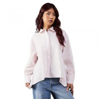 Light Pink Cotton Poplin Tie Back Shirt for Women