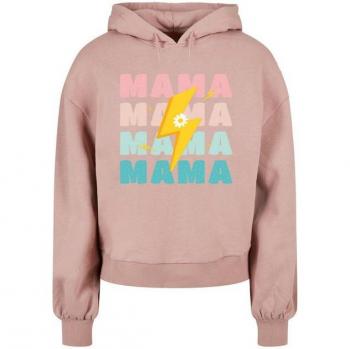 Oversize-Kapuzenpulli „Mama Tag“ – Rosa Duskrose, Damen, 100 % Baumwolle, Gr. XXL