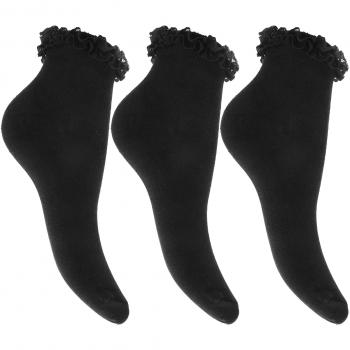 Universal Textiles K228 Calzini a Volante – Set da 3 (Nero)