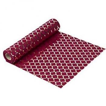 Marsala et Or Chemin De Table Lin Nid d'Abeille 5 m