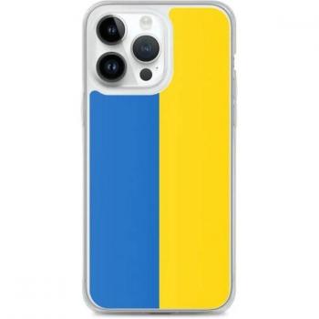 Protector de iPhone 14 Pro Max con estampado multicolor de la bandera ucrania
