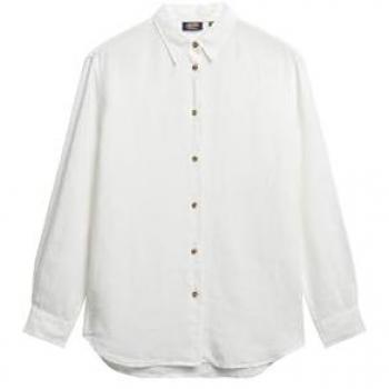 Chemise Boyfriend Décontractée en Lin Superdry Femme Taille 42