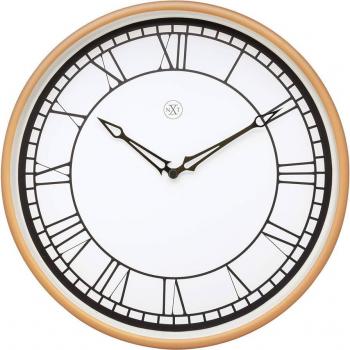 Nextime Reloj de Pared 30 cm con Resina Marrón y Blanco