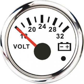 Marine Voltage Gauge with Backlight for 12V/24V Systems