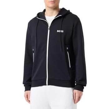Felpa con zip BOSS Green Saggy blu navy