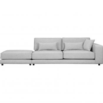 Modulsofa-Komponente „Grenette“ – Ottomane in hellgrauem Baumwollmix