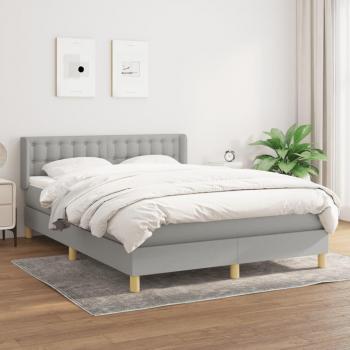 Sommier avec matelas gris clair 140x200 cm