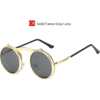 YOOSKE Hip Hop Round Sunglasses