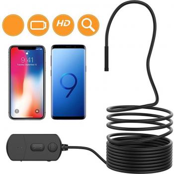 Caméra d'inspection flexible WiFi 3,5M avec éclairage pour smartphones