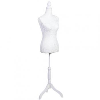 Maniquí “Corte Preciso” en Madera y Espuma blanco 24x37,5x168 cm