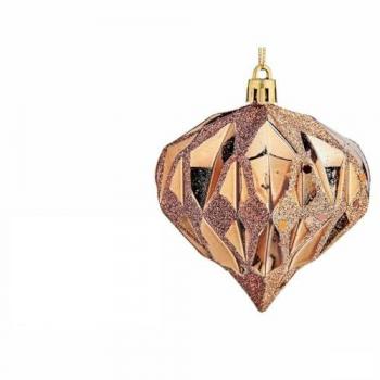 Pack 12 boules de Noël plastiques, diamètre 8 cm, teinte marron