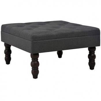 Pouf Repose-Pied Tabouret Siège Table Basse Table d’Appoint Salon Bout de Canapé Chambre à Coucher Intérieure Maison Gris Foncé Polyester