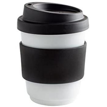 Kahla Porzellan‑Becher mit Banderole und Deckel – 270 ml