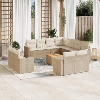 Pack Torana 12 coussins pour salon – Beige, résine tressée