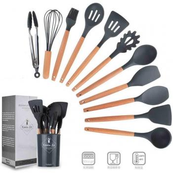 Compact Silicone Kitchenware Collection – Black Plating