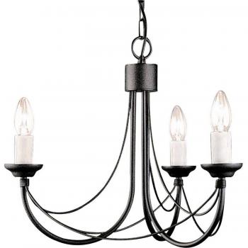 Carisbrooke 3 Light Chandelier Black Finish E14