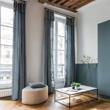 Rideau en Lin Vert Tamisant 350x280 cm