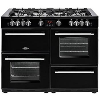 Belling Farmhouse 110DF Black 110cm Dual Fuel Range Cooker, A Rated