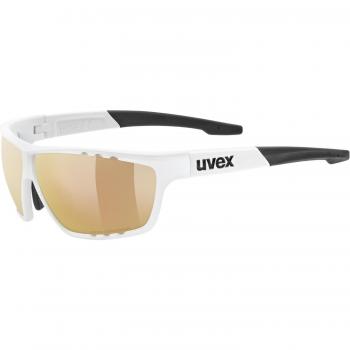 Uvex Sportstyle 706 Colorvision Variomatic Brille mattweiß mit roten photochromatischen Gläsern