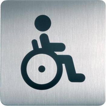 Etichetta WC Disabili argento metall. 495