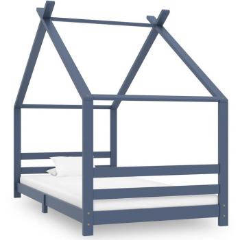 Estructura de cama infantil madera maciza pino gris 90x200 cm vidaXL