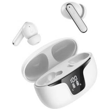 Alkaya A Buds Quantum Sound Kabellose Bluetooth Kopfhörer mit ANC und Ladestatus-Display in Weiß